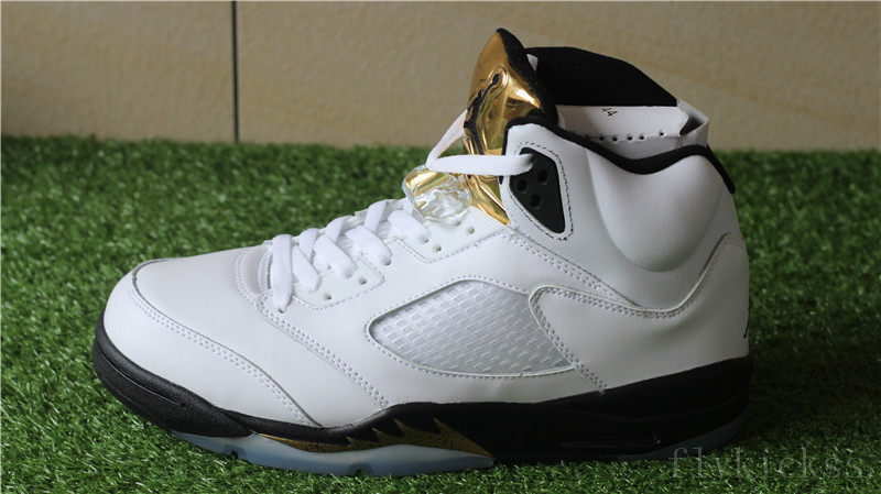 Authentic Air Jordan Retro 5 Olympic The \"GOLD TONGUE\"